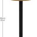 YATINEY Round Bar Table Set of 2, Counter Height Pub Table, Bar Height Cocktail Table, Versatile Use, for Dining Room, Kitchen, Bar, Pub, Cafe, Rustic Brown and Black BT10L2BR