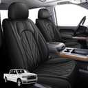 Car Seat Covers Front Set Fit for Dodge RAM 2002-2025 1500 2500 3500 Truck Pickup Crew Quad Cab with Curved Bench (Black, Front)