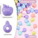 SUNNYCLUE 1 Box 180Pcs Apples Jewelry Beads Fruit Acrylic Beads Opaque Colorful Apples Assorted Food Small Craft Charm Loose Smooth Spacers for Jewelry Making Bracelets Necklaces Earrings DIY Crafts