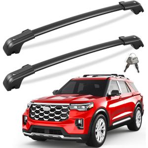 KINGGERI 330lbs All Aluminum Roof Rack Cross Bars Compatible with Ford Explorer 2020 2021 2022 2023 2024 2025 2026, Heavy Duty Lockable Roof Rails Crossbars Rooftop Cargo Basket Luggage Accessories