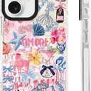 for iPhone 16 Case [Military-Grade Drop Protection/Luxurious Soft TPU Protective/Camera Protection/for Women & Girls]-Whimsical Romantic Pink Party Collage with Glam Disco & Bow