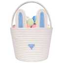 Poschnor Large Easter Basket with Gift Bags and Ribbons, Easter Bunny Basket for Kids, Woven Cotton Rope Basket for gifting, White