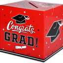 Gatherfun Graduation Decorations 2026 Grad Card Box for Gift Graduation Party Favors Decor Party Supplies Red