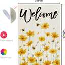 CROWNED BEAUTY Spring House Flag Yellow Wildflower Double Sided 28x40 Inches Large Burlap Welcome Holiday Seasonal Yard Decoration for Outside Porch