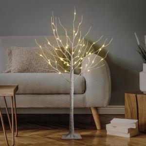Lighted Birch Tree 4FT 48 LED Artificial Tree for Decoration Inside and Outside, Home Patio Wedding Festival Christmas Decor, Warm White