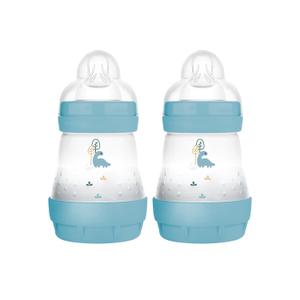 MAM 5oz Easy Start Anti-Colic Wide Neck Vented Baby Bottle, Slow Flow Breastfeeding-Like Nipple,Reduces Colic Gas & Reflux, Easy Clean, BPA Free,0+ Months, Made in Europe (2 Count (Pack of 1), Blue Teal)