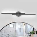 EDISLIVE Dimmable Modern LED Vanity Light Fixtures Bathroom Vanity Wall Lighting, 31.5 in Mirror Vanity Lighting Fixtures for Bathroom Bedroom Makeup Living Room, Black