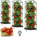 3 Pack Square Tomato Cages for Garden, 41.5 x 14 x 14 Inches Tomato Trellis Plant Support Cage for Potted Plants, Heavy Duty Plant Stakes for Raised Garden Bed Climbing Vegetables Flower