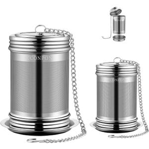 2 Pack Reusable Tea Steeper Extra Fine Mesh Tea Infuser Stainless Steel Tea Strainer for Loose Leaf Tea