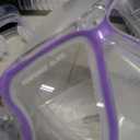 Kids Snorkel Set, Anti-Fog Panoramic Tempered Glass Kids Snorkel mask, Anti-Leak Scuba Diving Mask with Mesh Bag, Dry Top Snorkeling Gear for Kids and Youth Age 4-16 (Blue+Purple+Transparent)