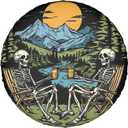 Skeletons Spare Tire Cover Wheel Protectors Weatherproof Sun Protection Covers Universal for SUV Jeep Travel Trailer 15"