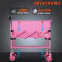 Yozoia 360LBS Heavy-Duty Wagons Carts Foldable 120L Collapsible Wagon Cart with Wheels and Tailgate, Folding Utility Wagon Carts for Groceries, Outdoor Camping, Shopping, Beach, Garden