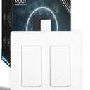MOES Zigbee 3 Way Double Light Switch, 2 Gang Smart Wall Switches Single Pole, Require Neutral Wire, Support Remote Control, Compatible with Alexa/Google Assistant
