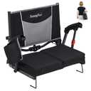 SUNNYFEEL Stadium Seats with Back Support & Cushion for Bleachers, Folding Bleacher Chairs Wide with Armrests and Cup Holder, Portable Breathable Stadium Chair with Thick Padded Seat Steel Frame