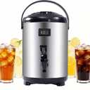 Stainless Steel Insulated Beverage Dispenser, 1.7Gal Thermal Carafe with Spigot for Hot Coffee & Cold Juice, 12-Hour Heat Retention Drink Dispenser for Party Wedding Cafe, Silver