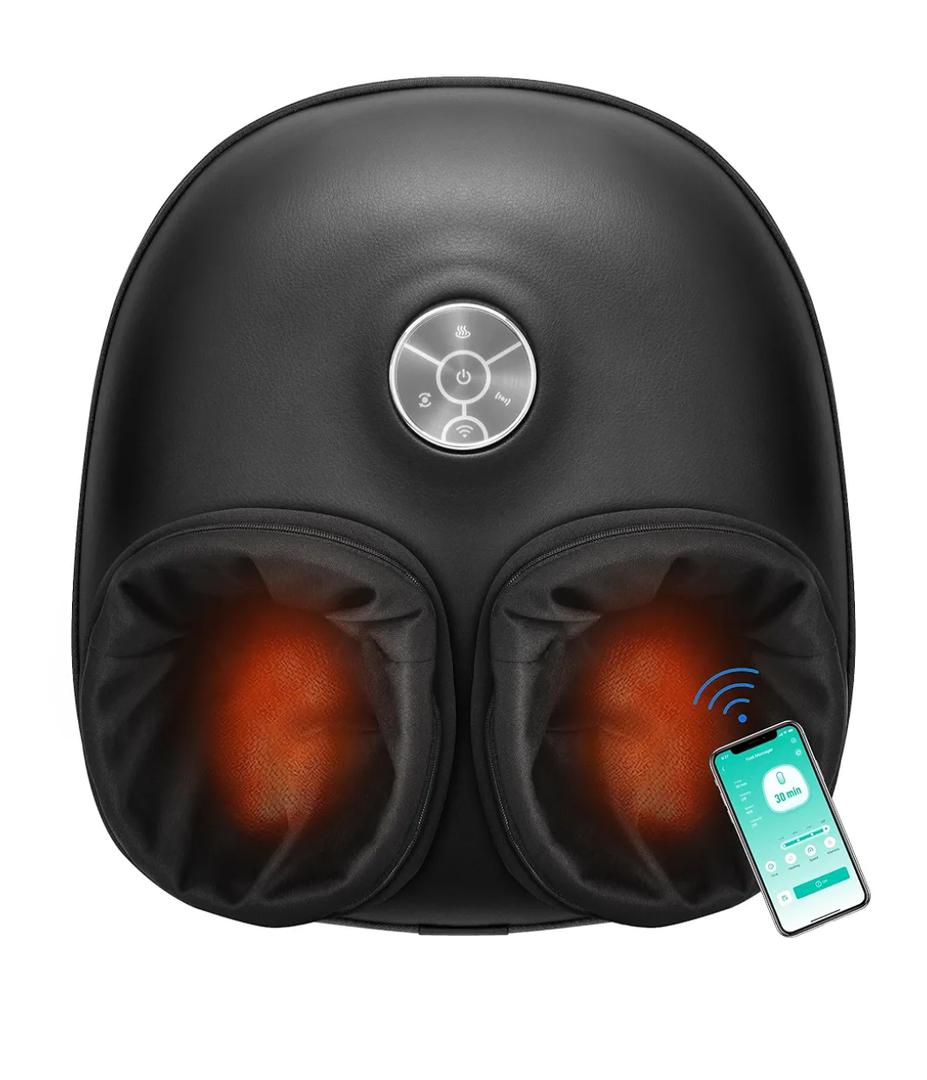 Medcursor Foot Massager with Heat, Shiatsu Deep Kneading Machine, Multi Air Compression Intensity, Smart APP Mobile Remote Control and Foot Massage Relax for Home and Office Use, FSA HSA Eligible