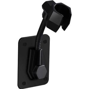 Shower Head Holder Strong Adhesive 360 Degree Rotatable Adjustable Handheld Shower Wand Holder Wall Mount Bracket for Bathroom (Black)