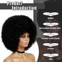 Black Afro Wig with Bangs Short Curly Wigs for Black Women 70s Soft Afro Wig Men Natural Looking Curly Hair Wigs with Bangs 10 Inches Black Puff Synthetic Hair for Daily Party Use