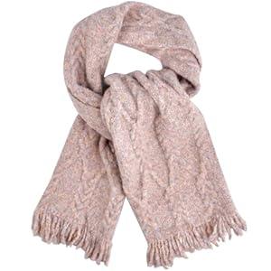 MissShorthair Womens Scarf Large Chunky Knit Warm Scarfs Cashmere Feel Scarves for Women and Men Cold Weather (Beige)