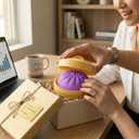 Dumpling Squishy Mystery Box Realistic Dumpling Squishy with Steamer Basket, Sensory Fidget for Adults & Teens, Big Stress Relief Ball, Easter Basket Stuffers & Sensory Gift (Purple)