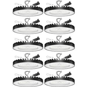 10 Pack UFO LED High Bay Light 150W, 21000 LM, 5000K Daylight, ETL Listed Commercial LED Shop Lights Fixture with US Plug for Workshop Factory Barn, Plug & Play Lighting for Warehouse