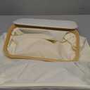 SpaceAid Slim Laundry Hamper with Lid, 60L Narrow Clothes Basket Bin with Bamboo Handles, Skinny Tall Collapsible Hamper for Bedroom, Bathroom, Dorm, Laundry Room - Beige