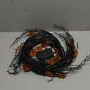 6FT 54 LED Halloween Willow Vine Twig Garland with Orange Purple White Lights & 8 Model Timer &7 Pumpkin Bat Ghost,Battery Operated Halloween Decorations Garland for Mantel Table Indoor Home Decor