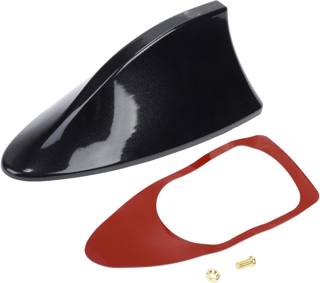 1 Pcs Universal Shark Fin Antenna Cover Signal Roof Aerial for Car SUV Truck Offroad ABS Material with Adhesive Base Pearl Black