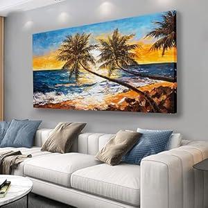 Belmrxne Tree of Life Wall Art Blue and Gold Wall Decor Modern Canvas Painting Gallery Artwork for Living Room Bedroom Dining Room Office Home Decor 30x60 inch