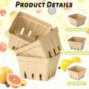 60 Pack Small Natural Pulp Fiber Berry Baskets Eco-Friendly Vented Produce Containers for Strawberries, Blueberries, Raspberries, Fruits and Vegetables, Ideal for Grocery, Market, and Kitchen Use