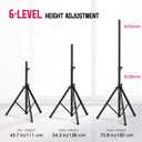 Pair Speaker Tripod Stands 43.7"-70.8" Fit PA DJ with a Carry Bag
