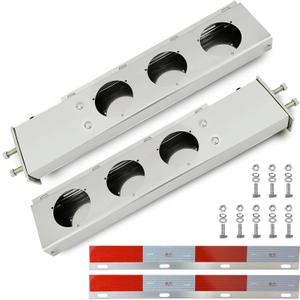 Mud Flap Hanger for Semi Truck 4" Light Cutouts Stainless Steel(Round)