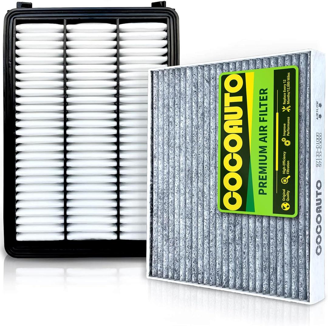 COCOAUTO Engine & Cabin Air Filter Kit for Tucson (2016-2021), fits Sportage (2017-2022), Replace OE CA12065, 28113D3300, 97133D1000