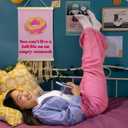 NQDWX You Can't Live a Full Life on an Empty Stomach Donut Hanging Flag - Funny Motivational Wall Decor for Kitchen Cafe or Dining Room, 12x17 Inches Canvas Banner with Wood Frame. (068)