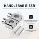 ROUND 1" Handlebar Bar Risers Motorcycle Bar Clamps Compatible with Harley Handle Bar Riser Extension Kit Chrome,1.5inch Raise