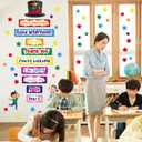 Cinrobiye Classroom Decorations Poster Stickers, Magic Words Posters Window Door Clings Decorations Stickers for Teachers, Bulletin Board and Wall Decor for Preschool Elementary Middle School