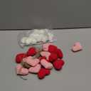 25Pcs Valentine Crochet Heart Shaped Ornaments Red Pink White Valentine Ornaments for Small Tree Valentines Day Gift DIY Knitting Heart Ornament Home Party Decoration