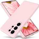 Varikke for Samsung Galaxy S25 Ultra Case, Liquid Silicone Upgrade [Camera Protection] [Anti-Scratch Microfiber Lining] Slim Soft Touch Gel Rubber Shockproof Phone Case 6.9", Chalk Pink