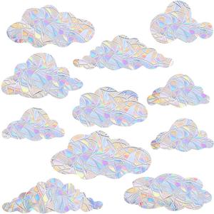 Cloud Window Clings Cloud Window Decals Static Cling Window Sticker Anti Collision Windows Decals for Bird Strikes Rainbow Stickers