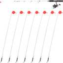 Ice Fishing Red Spring Bobber Stops Stainless Steel Fishing Wire with Red Beads