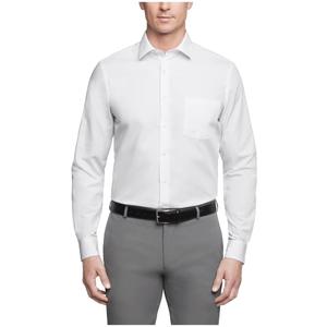 Van Heusen Mens Dress Shirt Regular Fit Poplin Solid (17" Neck 32"-33" Sleeve, White)