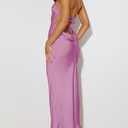 Phicia Sexy Satin Halter Neck Backless Maxi Dress for Women Elegant Tie Cowl Back Formal Wedding Guest Dress for Summer (Pink, XS)
