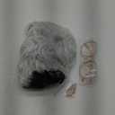 ColorGround Short Curly Silvery White Old Lady Wig with Glass and Eyeglasses Chain for Party