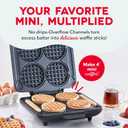 Dash Multi Mini Waffle Maker - Makes Four Waffles at Once for Family Breakfasts - Dual Nonstick Heating Plates & Easy-Release Surface - Compact & Fast-Heating - Graphite