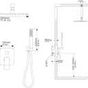 12 Inch Ceiling Mount Matte Black Shower System Bathroom Luxury Rain Mixer Shower Combo Set Ceiling Rainfall Shower Head System (Contain Shower Faucet Rough-in Valve Body and Trim Kit)