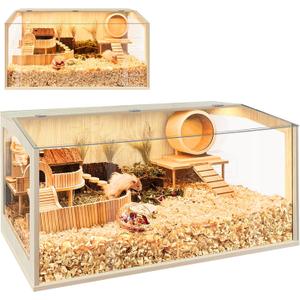 Prolee Hamster Cage Chewproof, Large Hamster Cages and Habitats 32 Inch Guinea Pig Cages Openable Top with Acrylic Sheets Solid Built, 32"