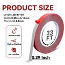 2 x 0.4In x 33Ft Double Sided Tape Heavy Duty, Heat Resistant and Waterproof, Strong Adhesive Mounting Tape, Double Stick Tape for Walls,Car, Home and Office