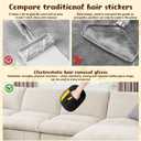 Pet Hair Removal Gloves,Electrostatic Gloves Pet Hair, Efficient Grooming Glove for Cats Dogs, Reusable Pet Hair Removal Tool for Couch, Furniture, Carpet, Curtain (3)