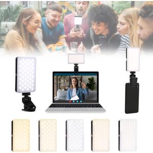 Selfie Light, Portable Phone Light for Video Recording, 90LED Rechargeable Adjusted 3 Light Modes Ring Light Clip for iPhone, Android, Phone, IPad, Laptop, Camera, TikTok, Makeup, Live Stream, Selfie