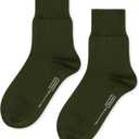 Hansel from Basel Trouser Crews, Womens Mercerized 100% Cotton Thin Basic Trouser Socks (One Size, Moss)